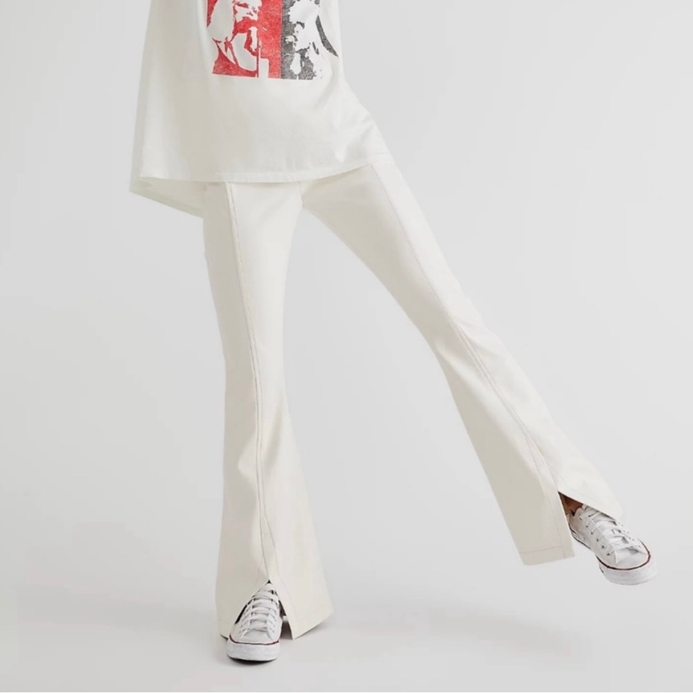 NTW Free People white real deal vegan leather pants size 29